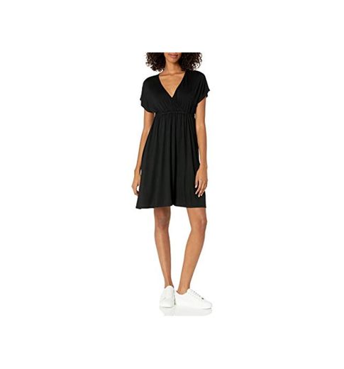 Amazon Essentials - Vestido de sobrepelliz para mujer, Negro, US M