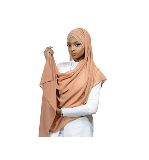 Lamis Hijab - Pañuelo cruzado con gorro integrado para mujer musulmana