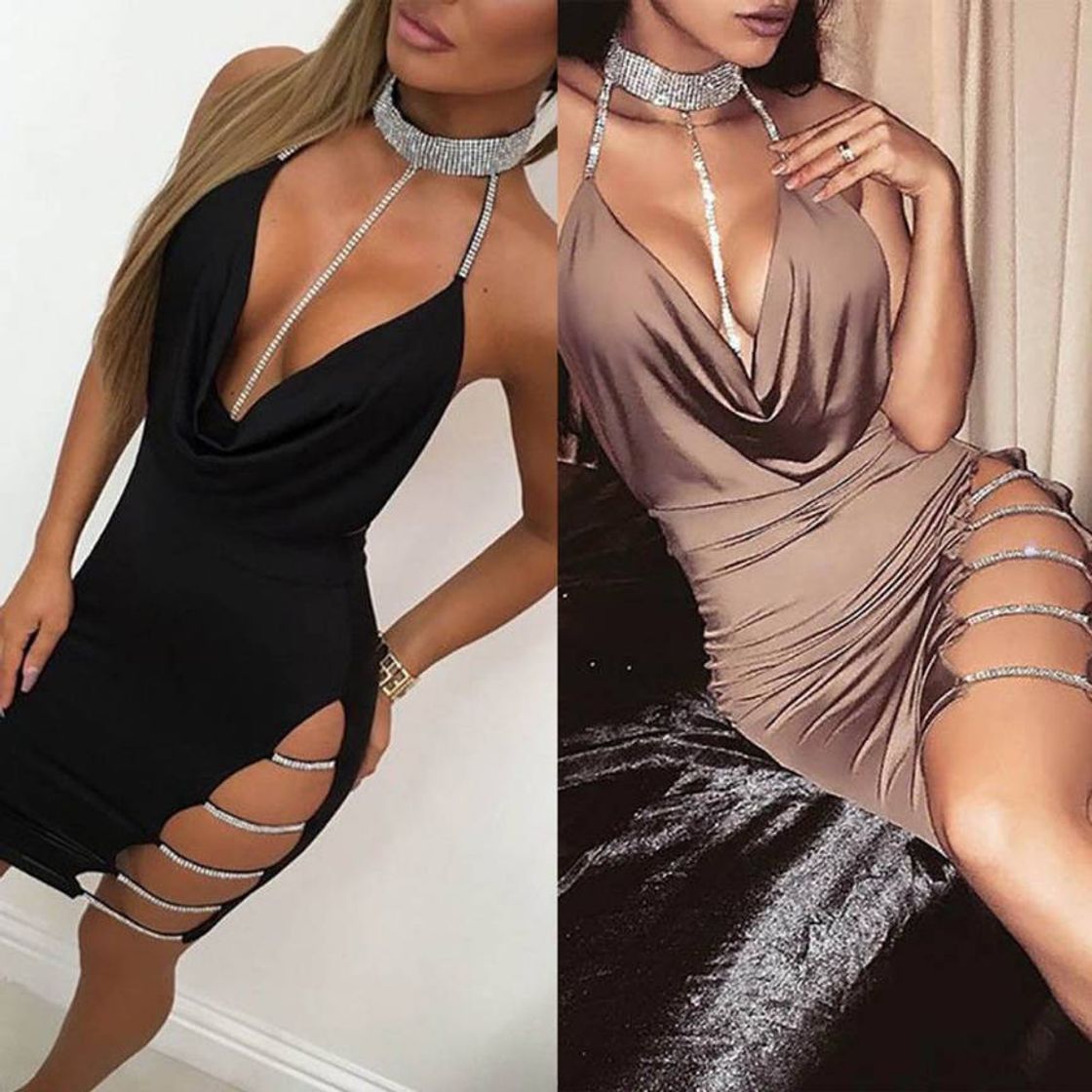 Social Hawiton Vestido de Punto para Mujer Elegante Vestido de Suéter de Cuello Alto Jersey de Manga Larga de Una Línea para Otoño Invierno