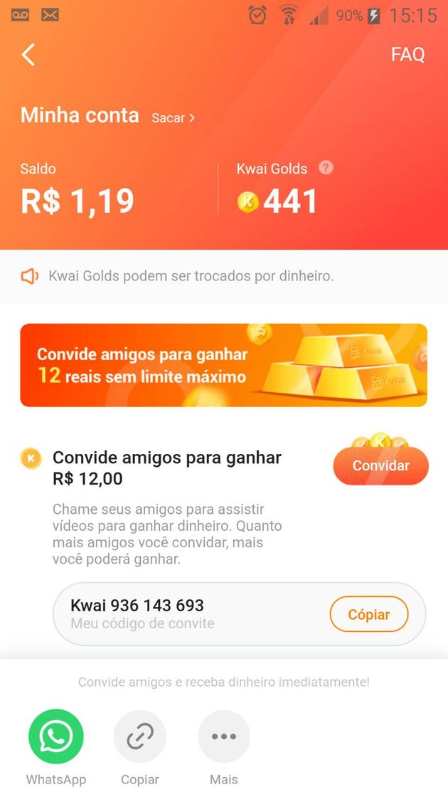 Fashion Usar meu código do Kwai 936143693 vai lá e já comece a ganha