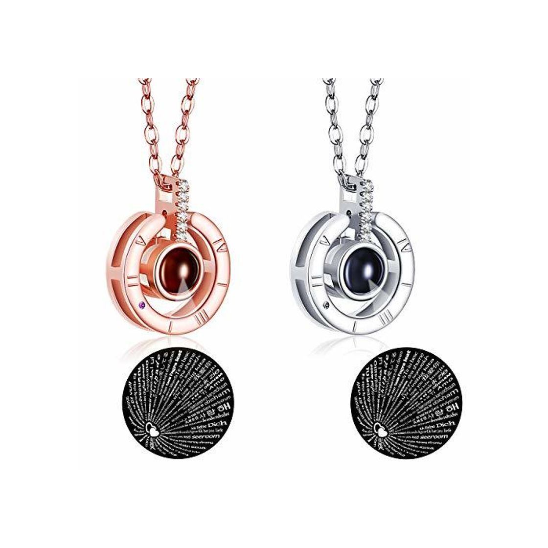 Social 2 Piezas Collares de Memoria de Amor Collares de Clavícula Collar de