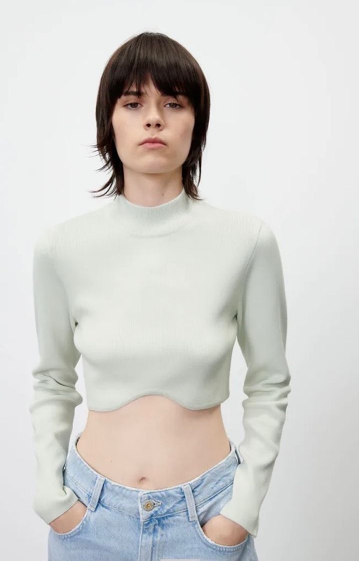 Moda Cropped tricô