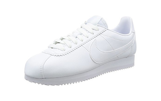 Nike Wmns Classic Cortez Leather, Zapatillas de Gimnasia Mujer, Blanco