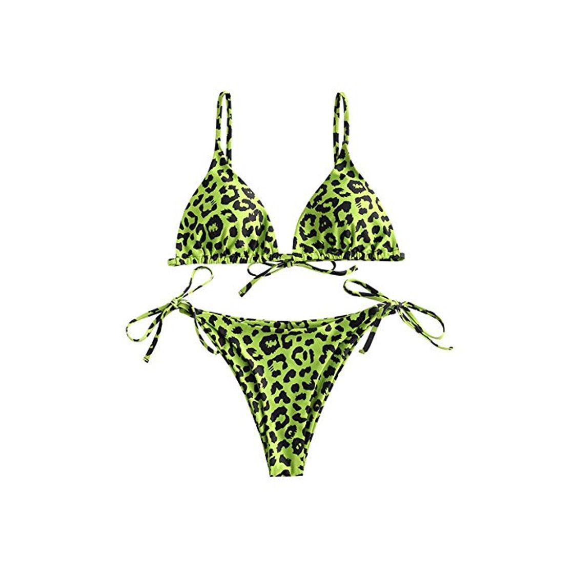 Fashion ZAFUL - Bikini acolchado con estampado de leopardo para mujer