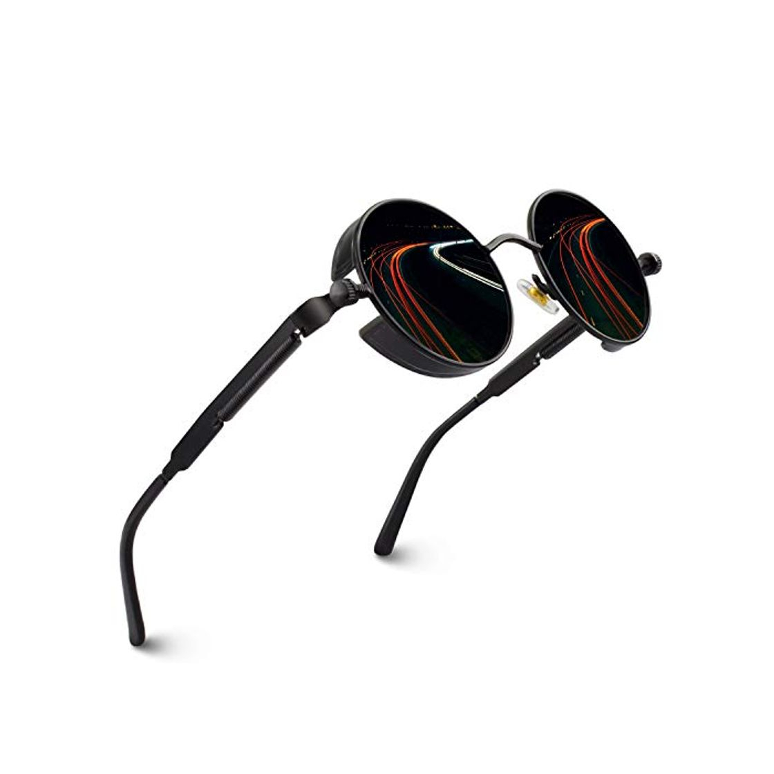 Social CGID E72 Steampunk estilo retro inspirado círculo metálico redondo gafas de sol