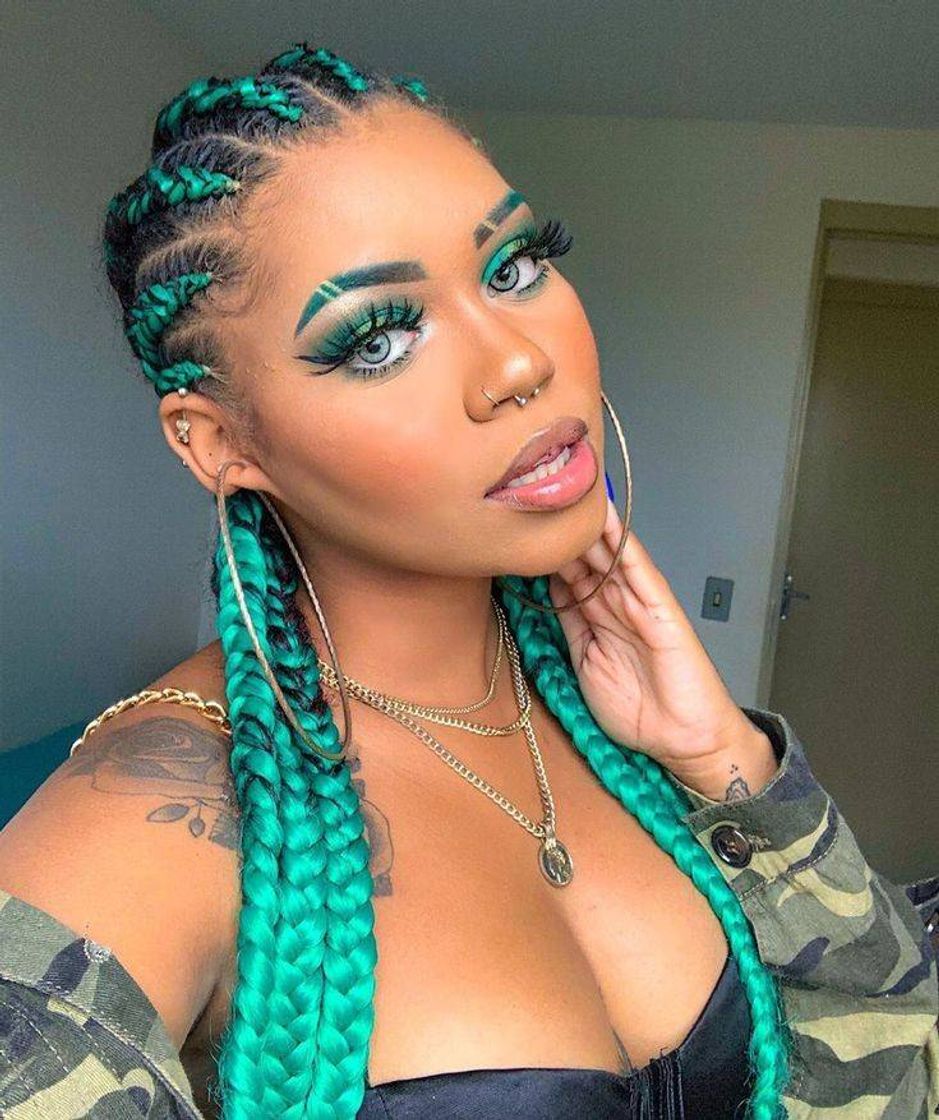 Fashion Box braids Green