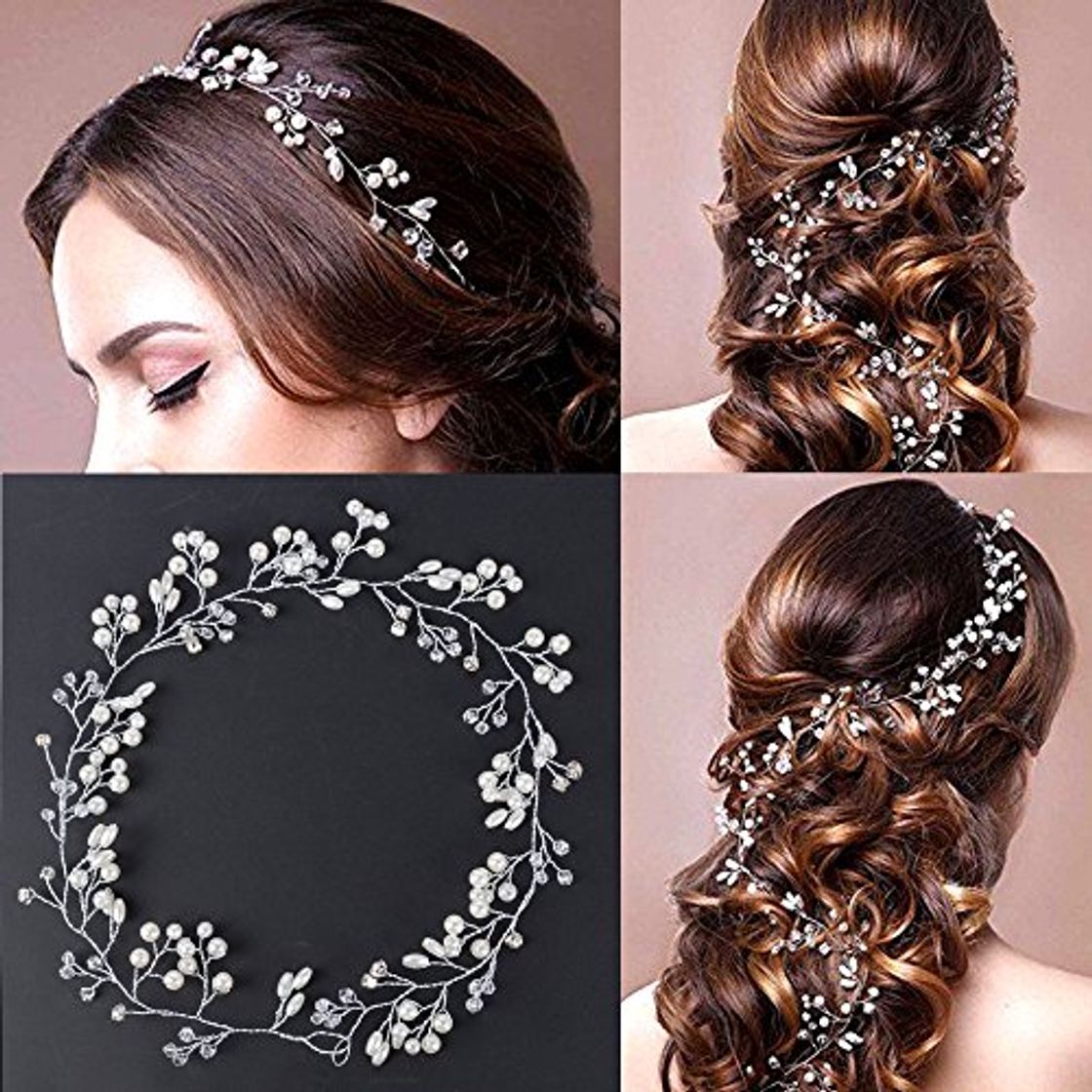 Social 50cm Tocado Diadema para el Pelo de Novia Tiara Corona de Flores