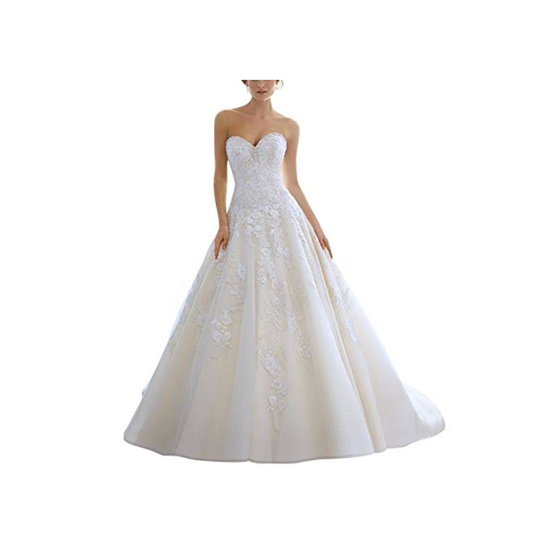 Social ABaoWedding - Vestido - Sin mangas - para mujer Blanco blanco Medium