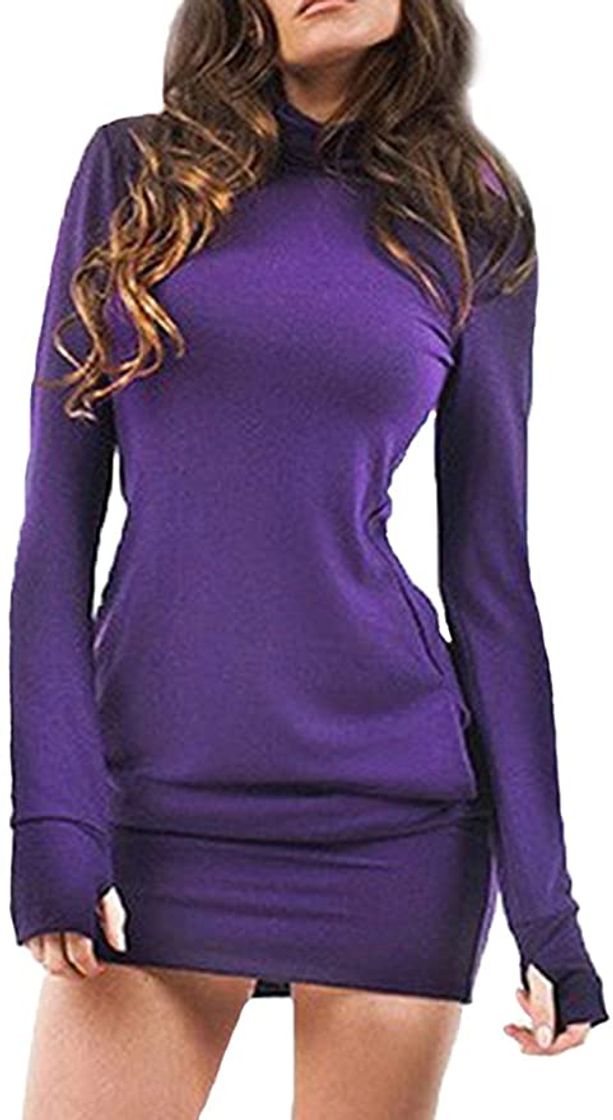 Fashion Las Mujeres En Otoño Sudaderas Vestido Casual De Largas Mangas Cuello Alto