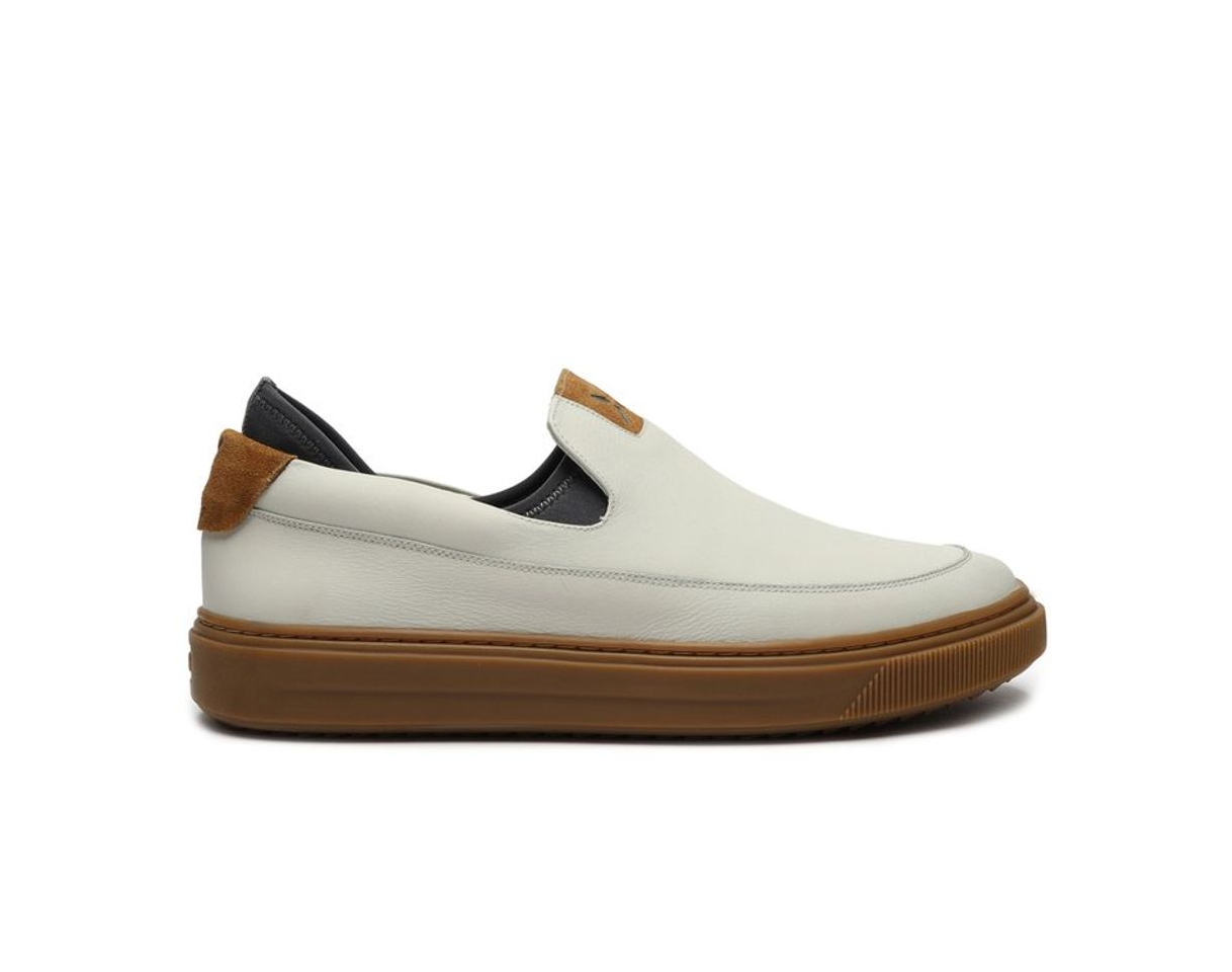 Fashion Tênis Branco e Marrom X Slip On Masculino