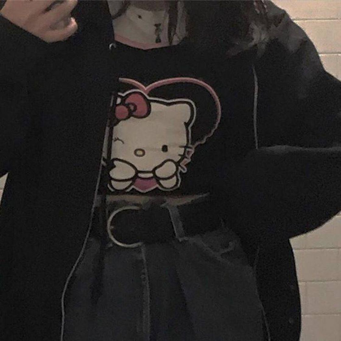 Fashion goth aesthetic Hello Kitty🖤