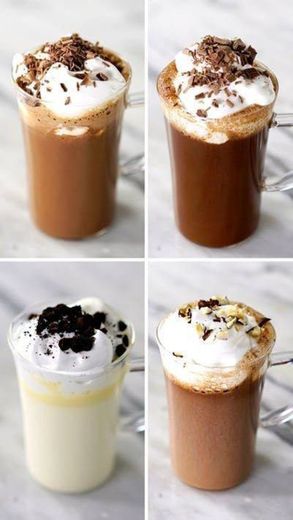 4 tipos de chocolate quente