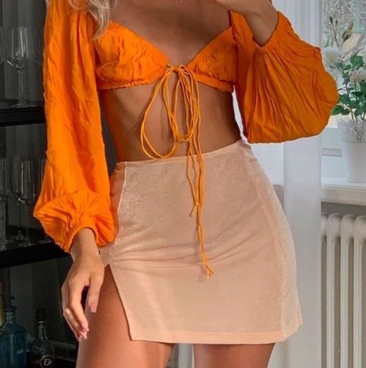 orange monochrome outfit 