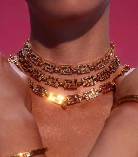 greca chain choker necklace by versace 