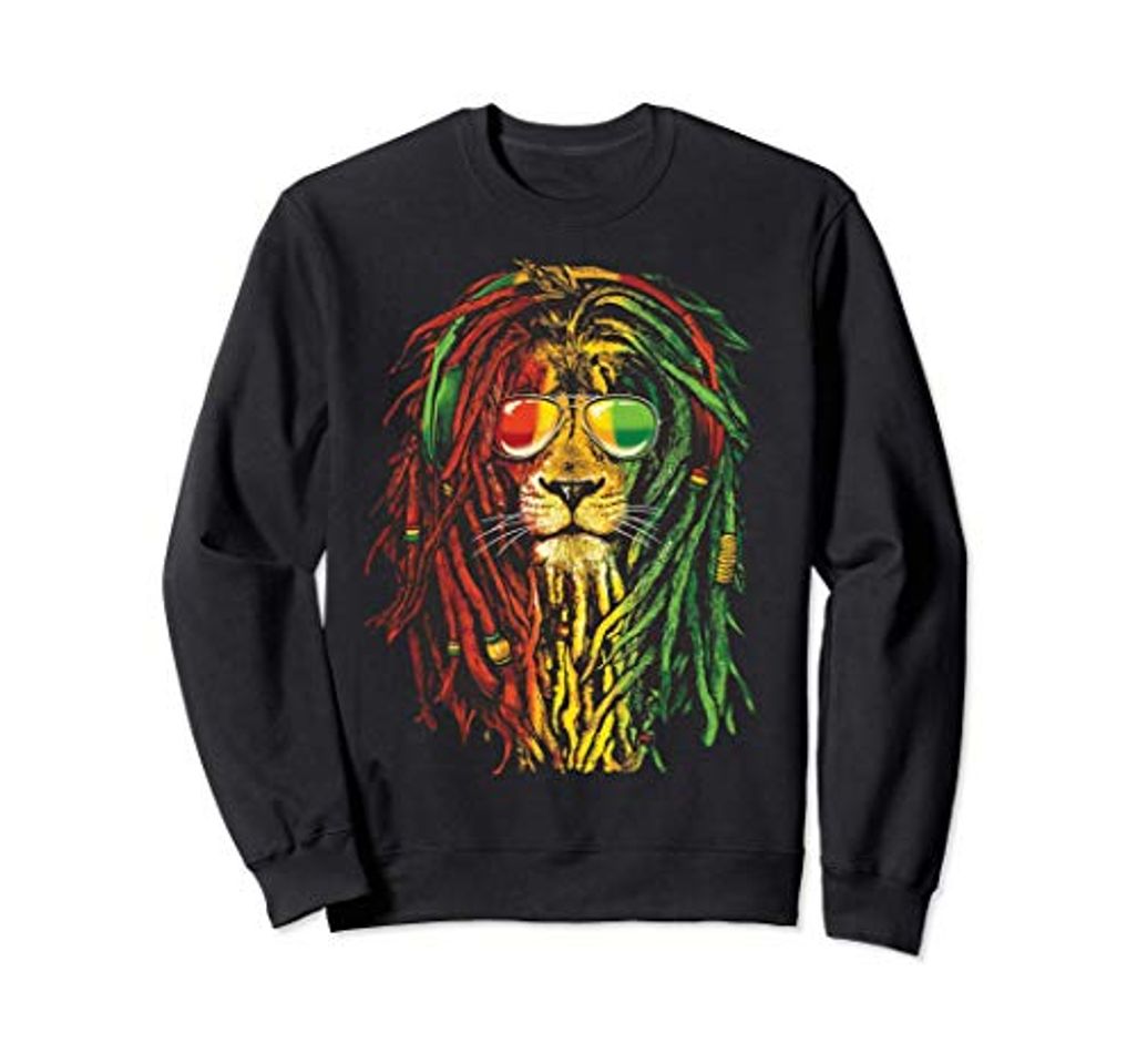 Moda Rasta Reggae Lion Art por Rastafari Lover Sudadera