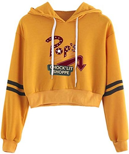 EMILYLE Mujer Riverdale Serpiente South Side Sudadera Corta Deportiva Verano Mola S