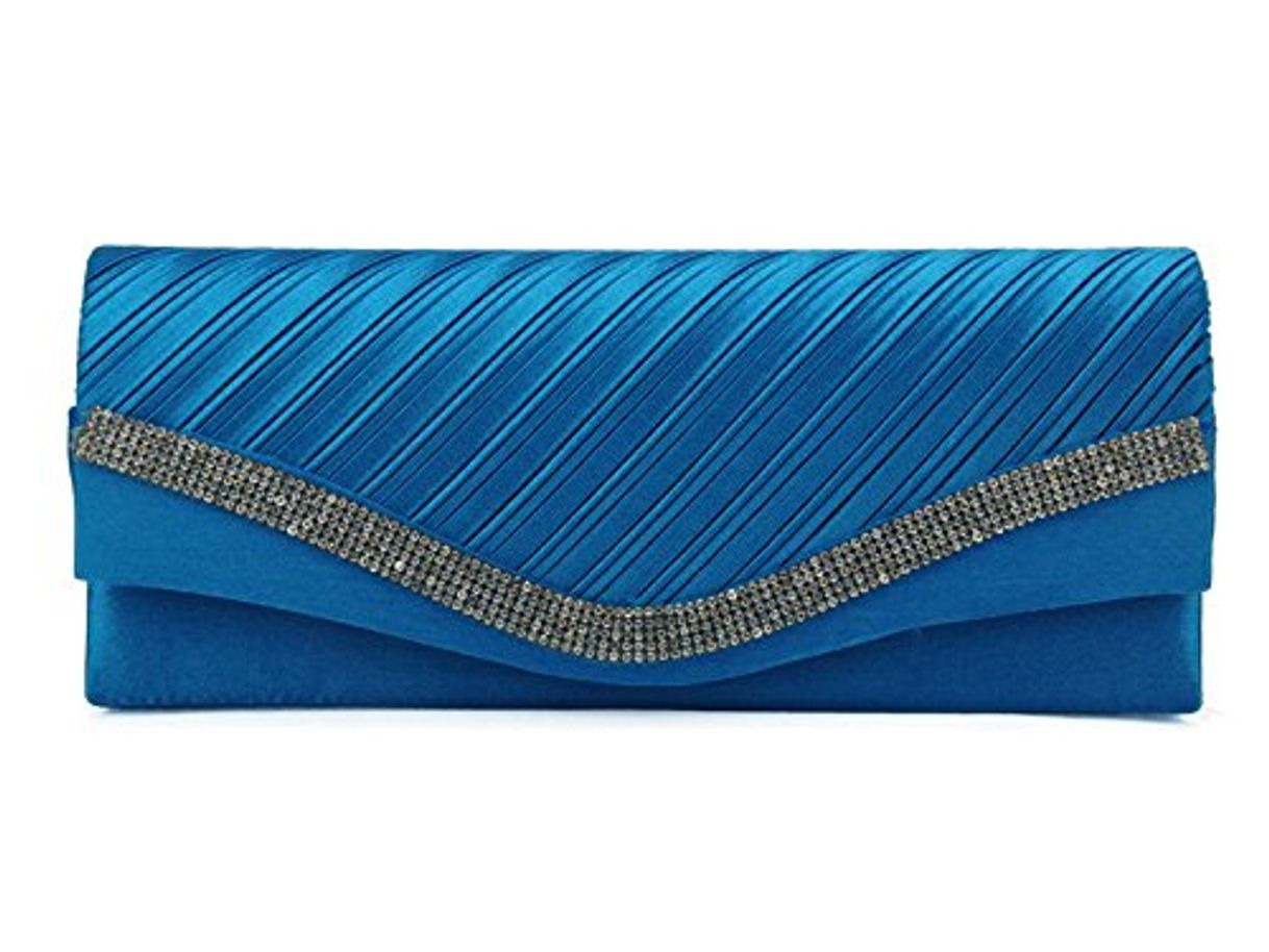 Moda Acess Blue Diamante Clutch Bag