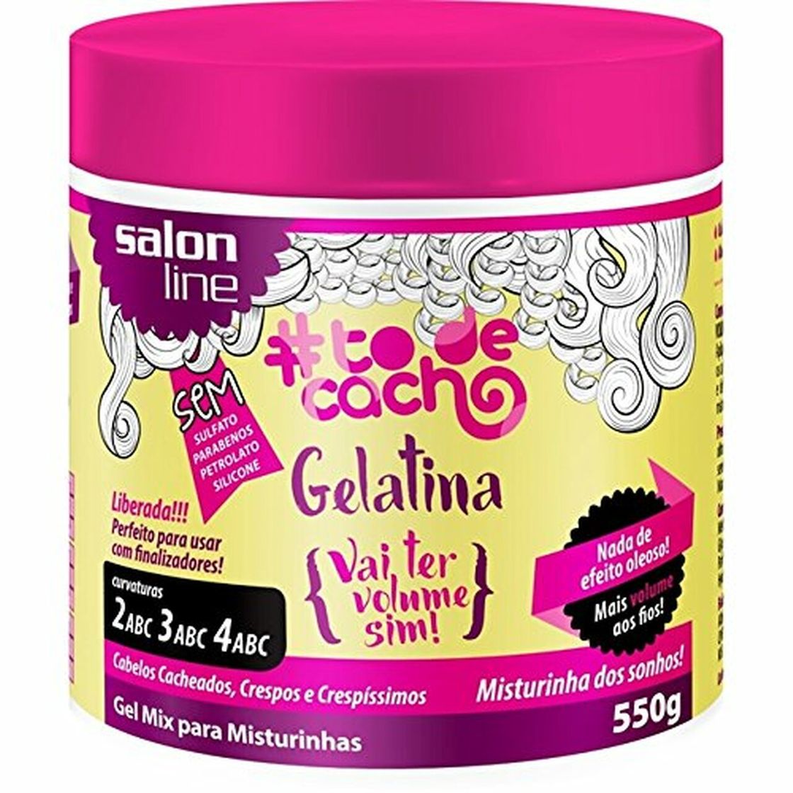 Moda Gelatina #todecacho Super Volume Salon Line 550g  