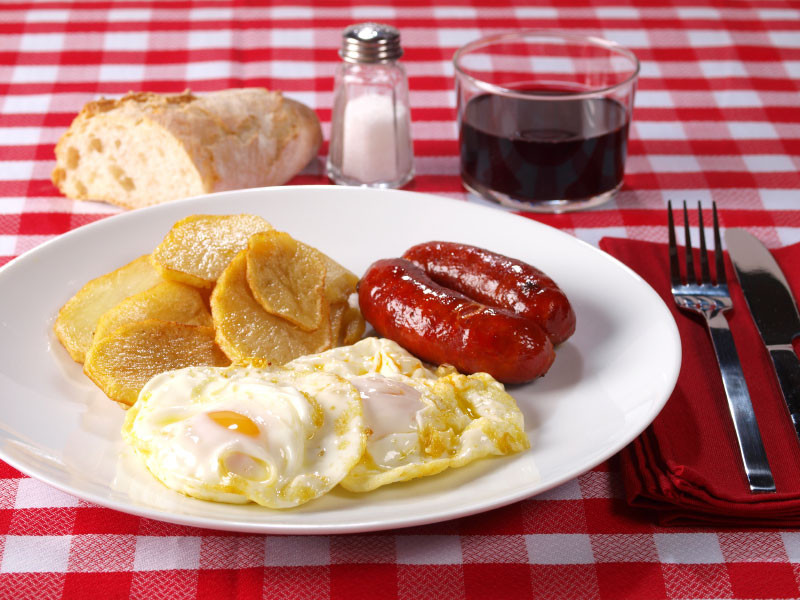 Fashion Receta de Huevos fritos con chorizo y con patatas