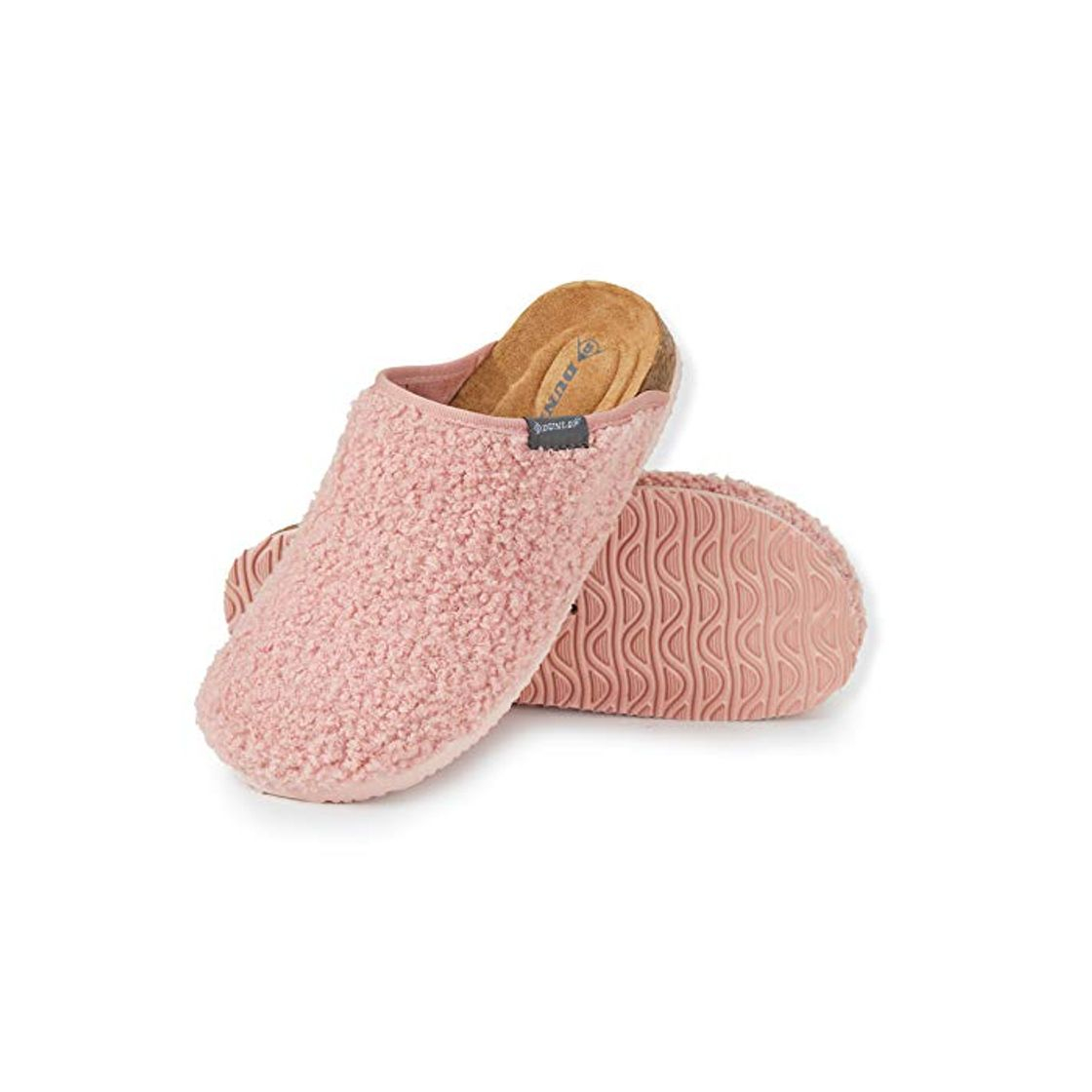 Fashion Dunlop Zapatillas Mujer, Zapatillas Casa Mujer Piel de Borreguito, Pantuflas Mujer Suela