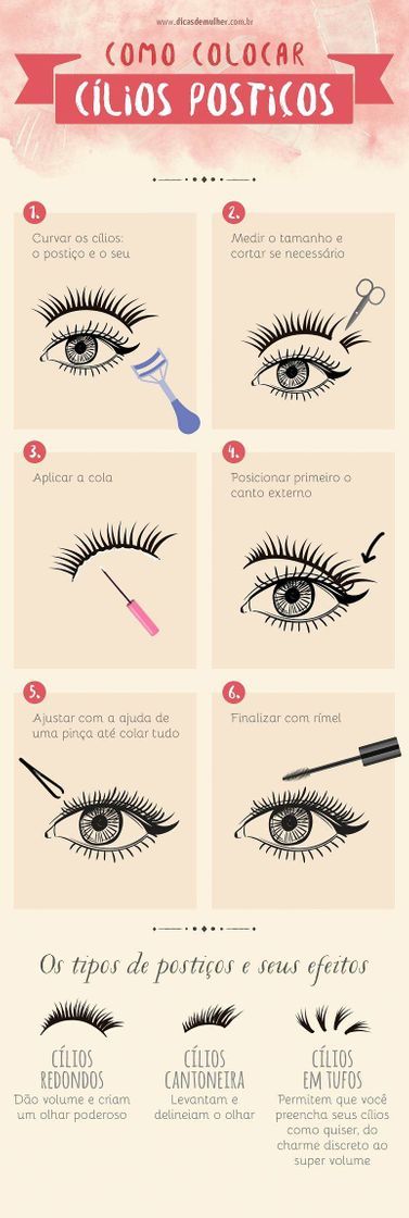 Moda Como colar os cílios postiços! 👁️