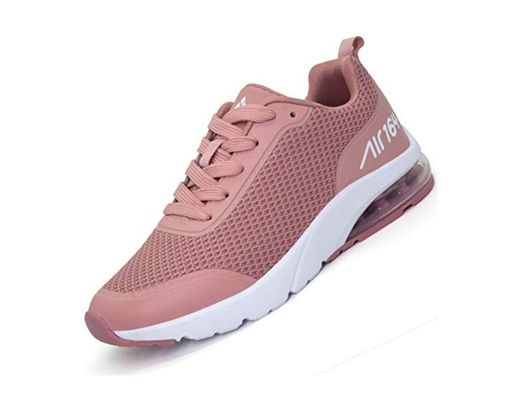 Mujer Aire Zapatillas de Correr Transpirables Ligero Deporte Zapatos Deportivos de Trekking Rosado 38 EU