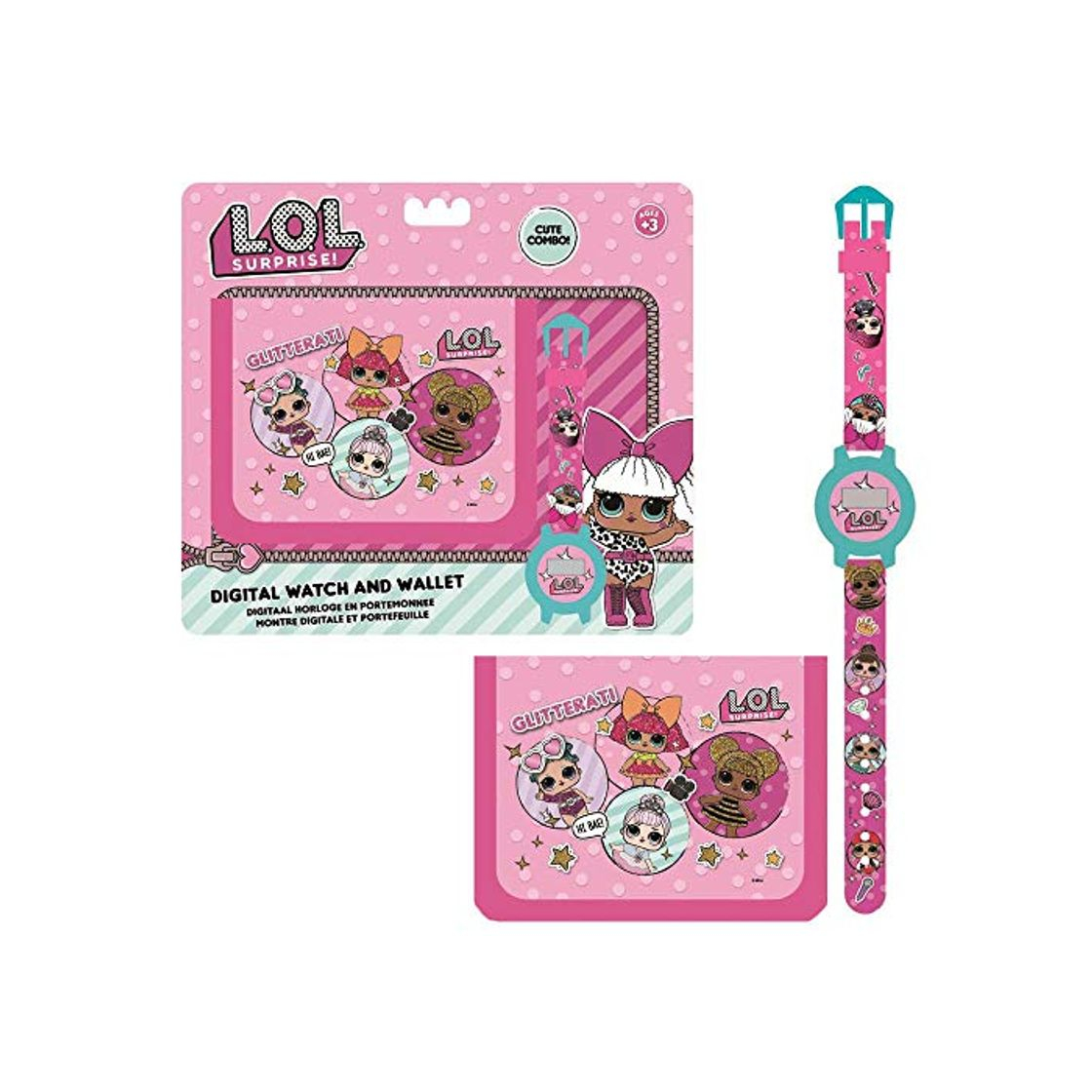 Moda LOL SURPRISE Set Regalo Billetera y Reloj Digital