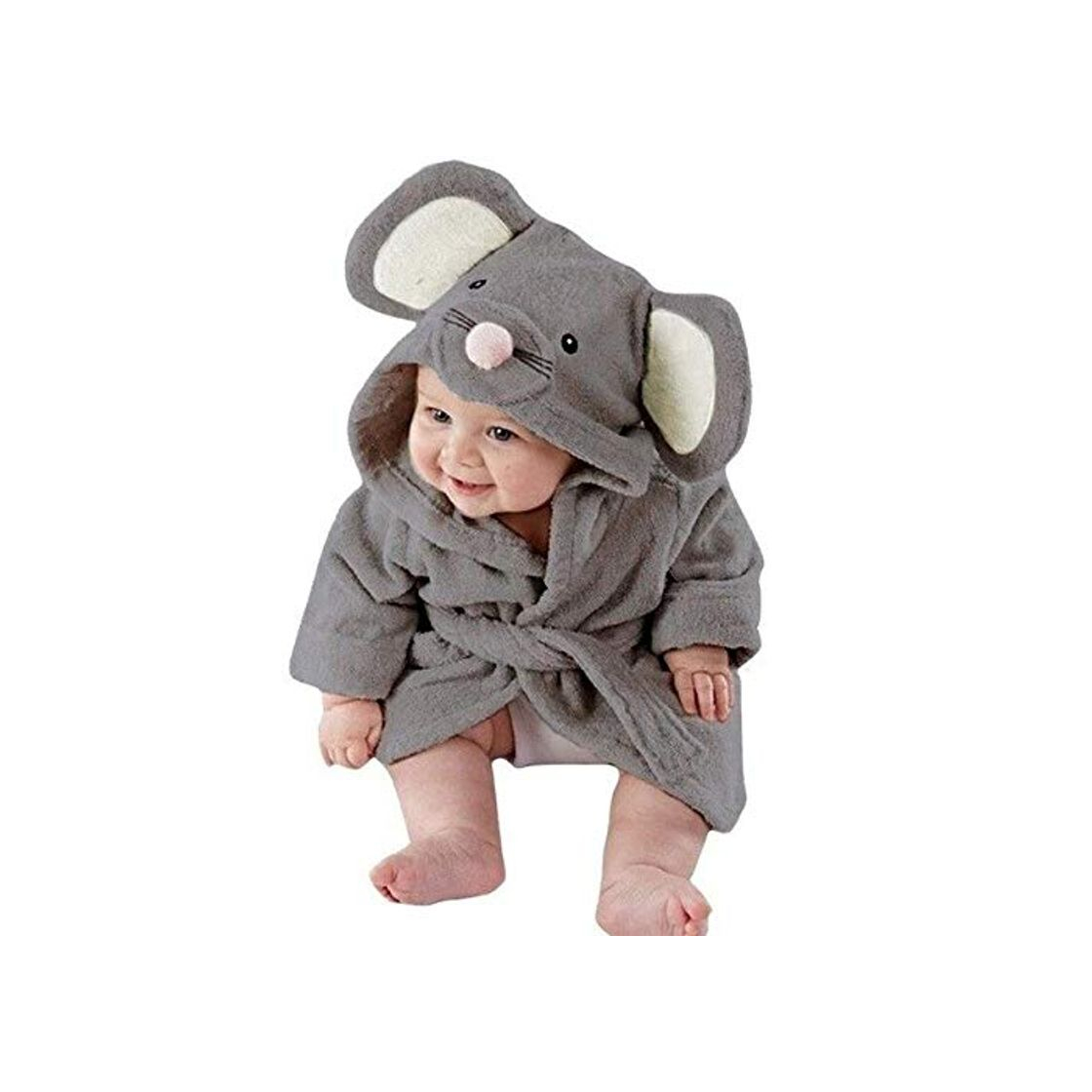 Moda Gather together 3t Gray Winter Baby Boys Girls Clothes Kids Bathrobe Cartoon Animals Hooded Towel Pajamas Clothes Roupa Infantil