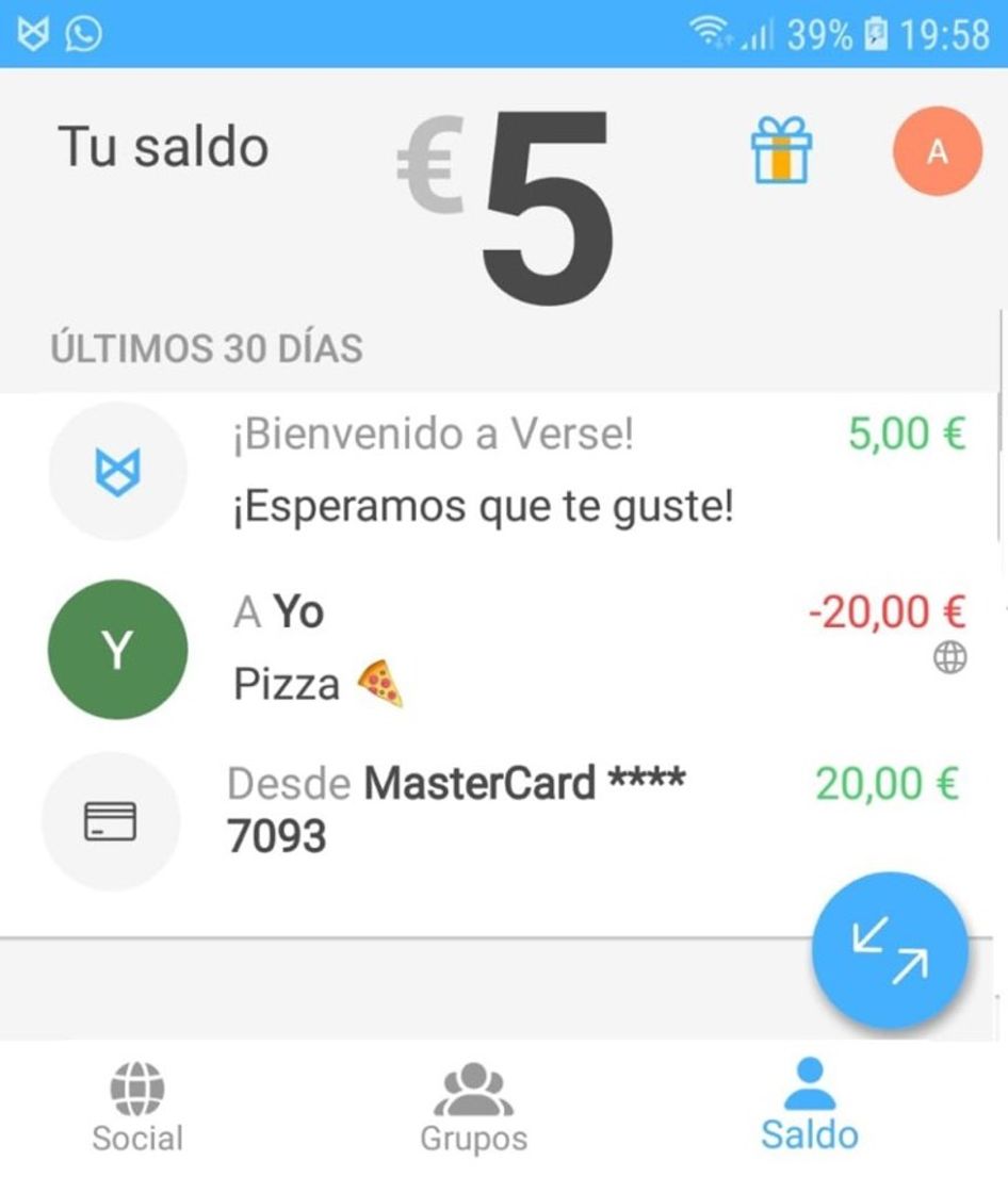 Social App verse esta genial para intercambiar dinero con amigos 