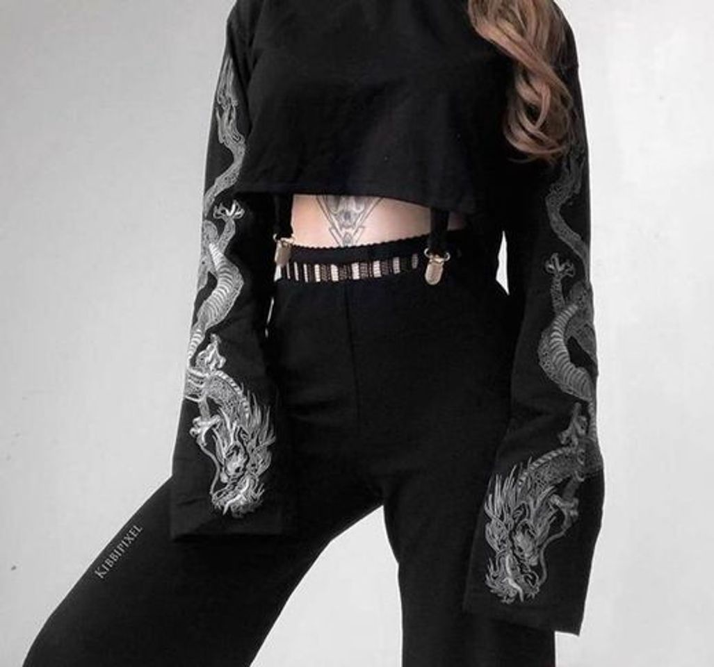 Moda Goth Dark Harajuku Mujeres Tops

