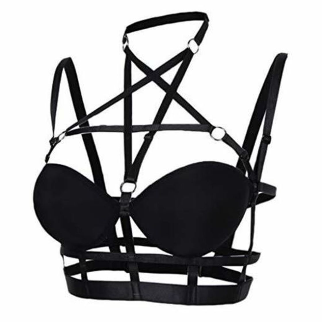 Fashion Baoblaze Arnés Strappy Bralette Lencería Hueco Jaula Tiras Cuerpo Sujetador Top Goth