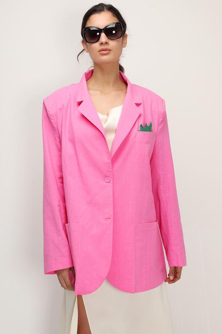 Social Brianna Oversized Handkerchief Blazer Pink