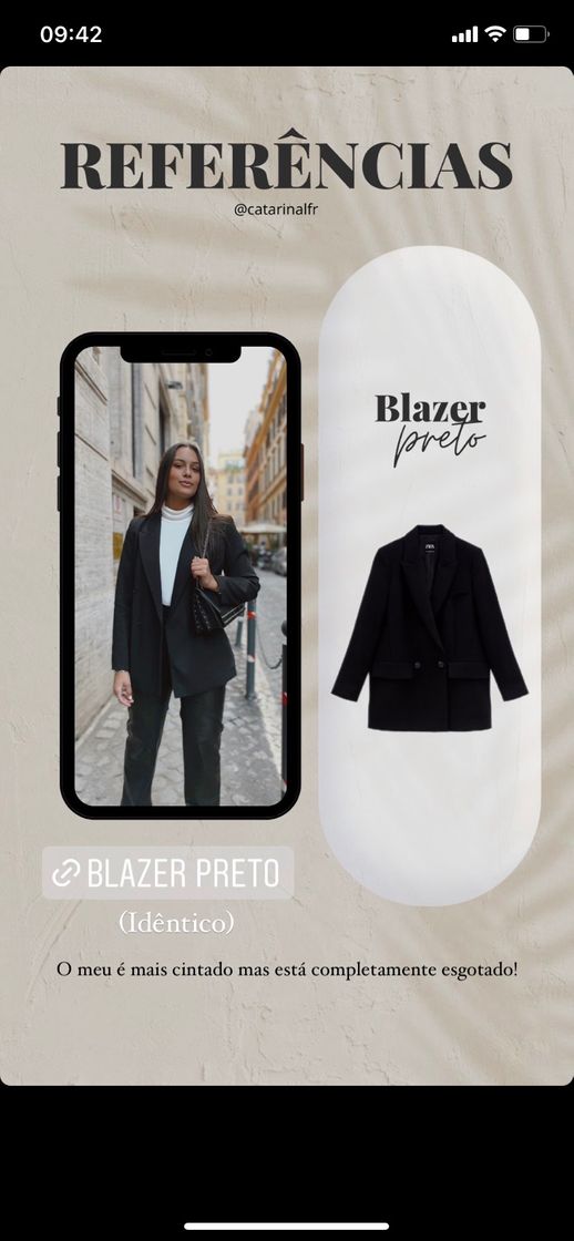 Moda Referência de blazer preto ZARA