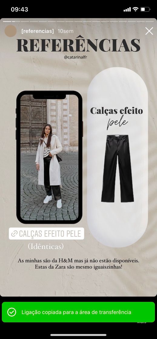 Moda Referência de calças pretas ZARA