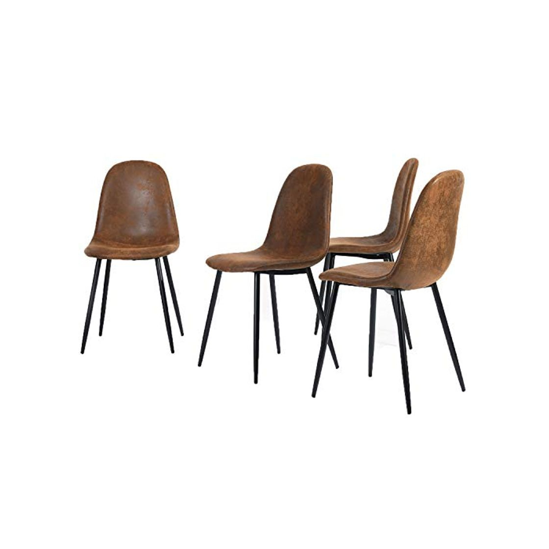 Producto Homy Casa Dining Chairs Set de 4 sillas de Comedor Scandinavian Suede Retro Vintage Brown