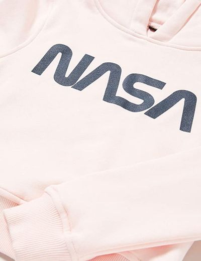 Mister Tee Kids NASA Cropped Hoody Capucha, Rosa