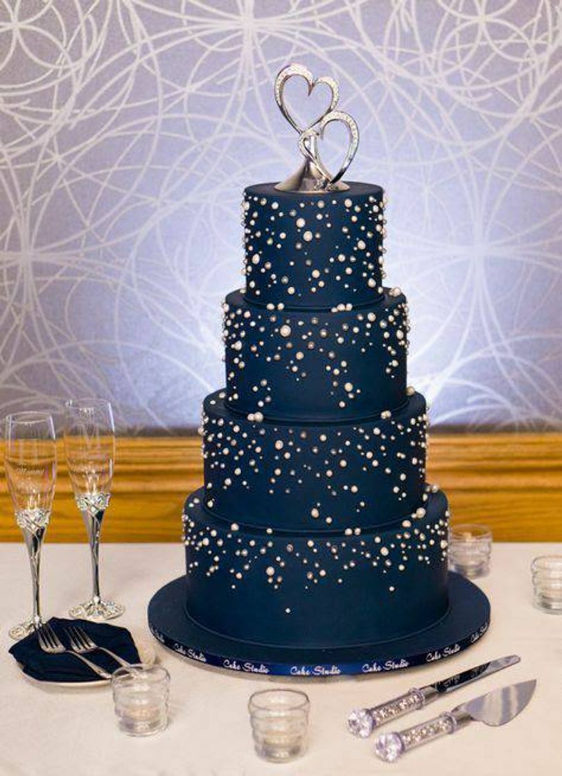 Bolo de Casamento Azul 