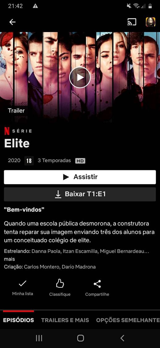 Película Elite - Série de Drama Adolescente para maratonar.