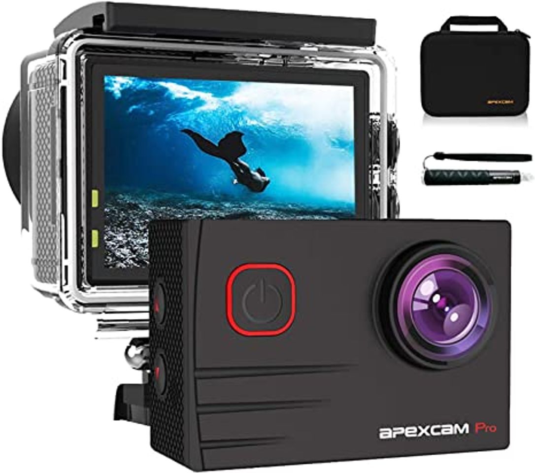 Social Apexcam Cámara Deportiva 4K 16MP WiFi Ultra HD Cámara subacuática Impermeable 40M