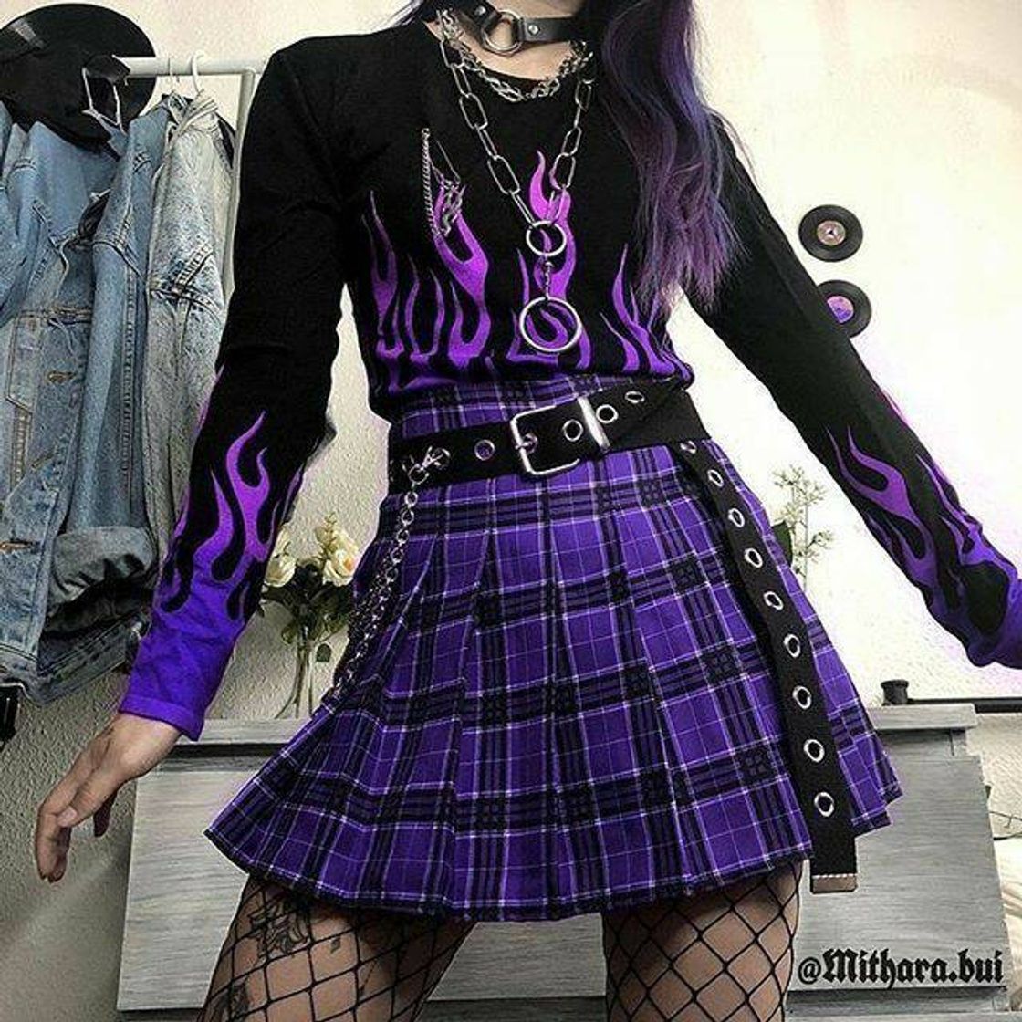 Moda Look egirl roxo