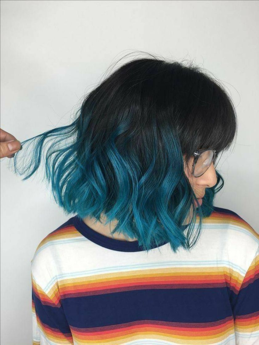 Fashion cabelo azul curtinhoo💙