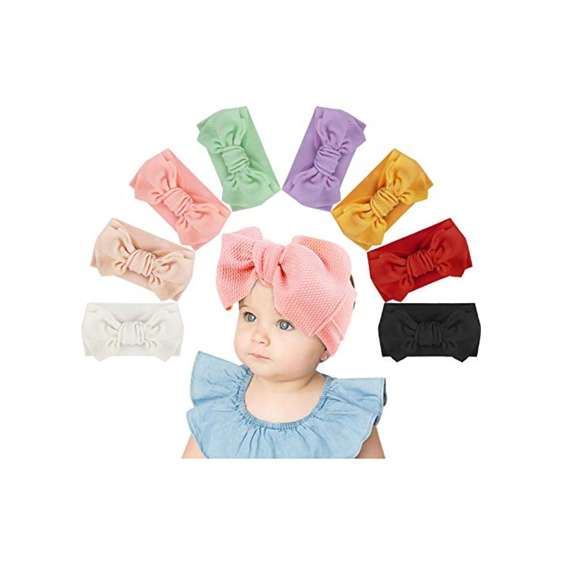 Products vamei 8 piezas Bebé Niña Diademas Cintas de Pelo Diadema Elástica Turbante