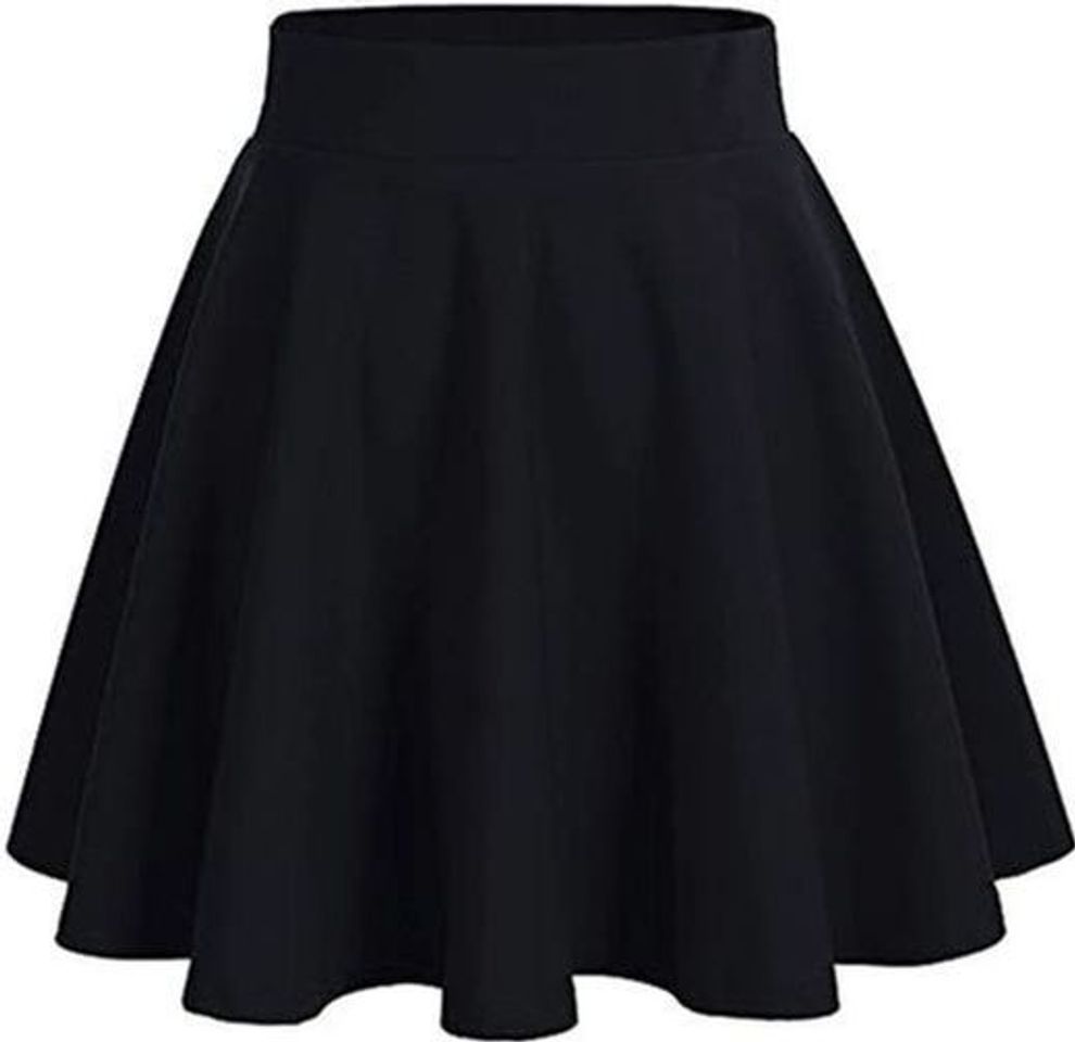 Moda DRESSTELLS Falda Mujer Mini Corto Elástica Plisada Básica Multifuncional Black M