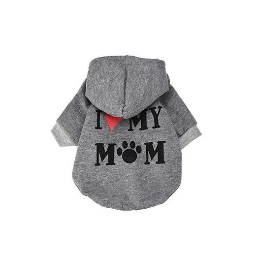 RETUROM Ropa para Mascotas, Amo a mi mamá Letra Impresa Camiseta Ropa