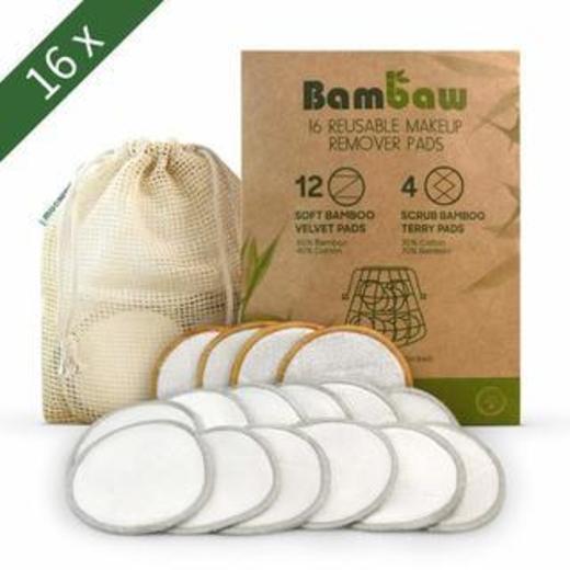 Reusable Makeup Remover Face Pads Make of Bamboo Cotton with Laundry Bag