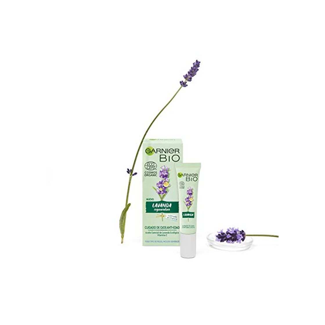 Beauty Garnier BIO Crema Ojos Anti Edad Aceite Esencial Lavanda Ecológico y Vitamina