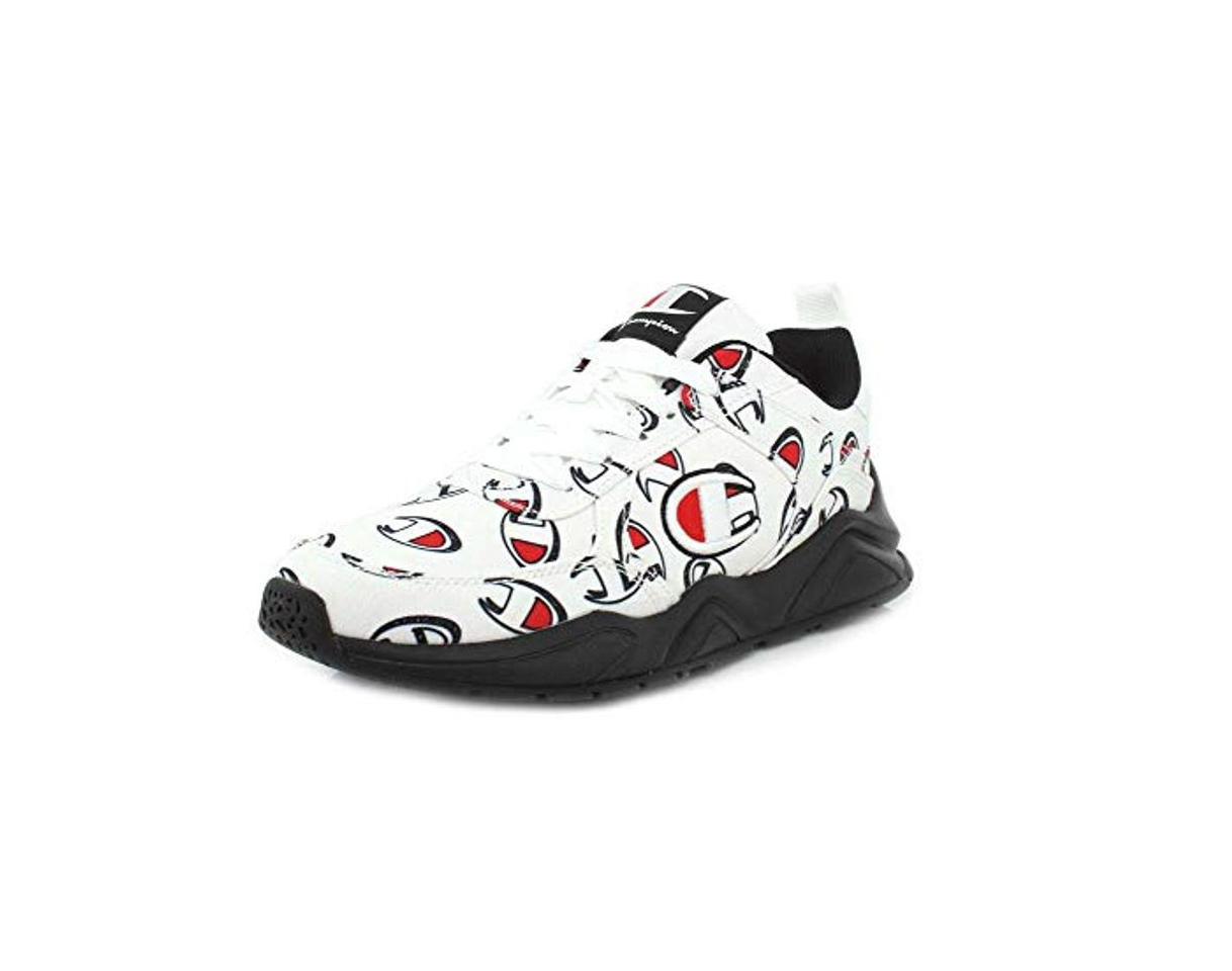 Social Champion 93 Eighteen Repeat Mens White Canvas Athletic Lace Up Running Shoes