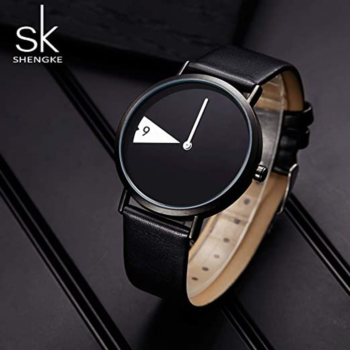 Fashion SHENGKE Reloj Minimalista para Mujer Correa de Cuero Ultrafina Moda Relojes de