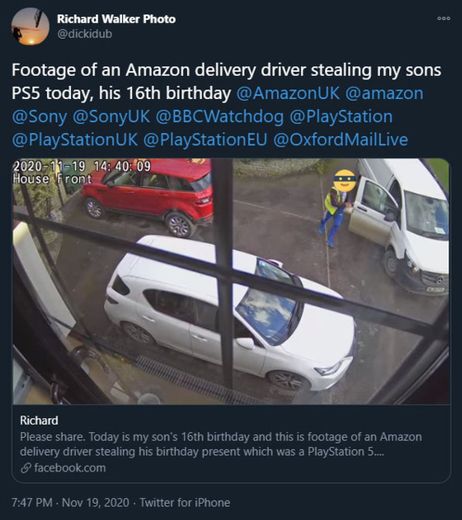 Despiden al repartidor de Amazon que robó la PS5 que debía ...
