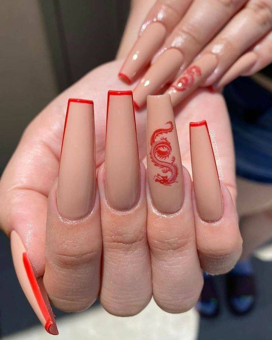 Moda Red Dragon Nail🐉❗